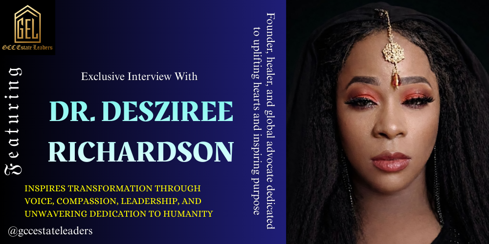 Dr. Desziree Richardson portrait for interview on voice healing, women empowerment, and leadership with compassion, highlighting her role as global speaker, humanitarian, and founder of Women of Heart Awards and transformational platforms