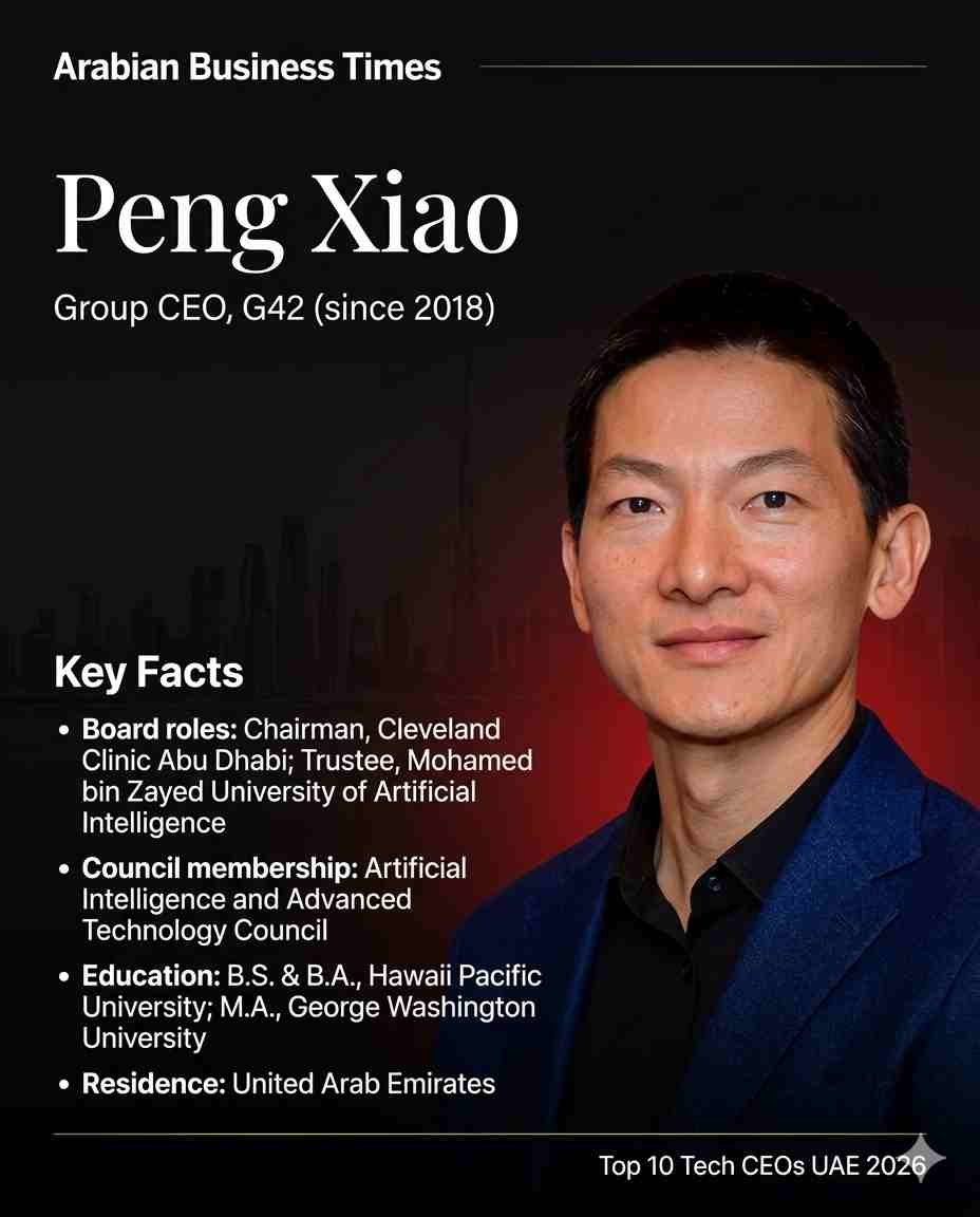 Top 10 Tech Company CEOs in the UAE (2026 Edition) 4 2. Peng Xiao