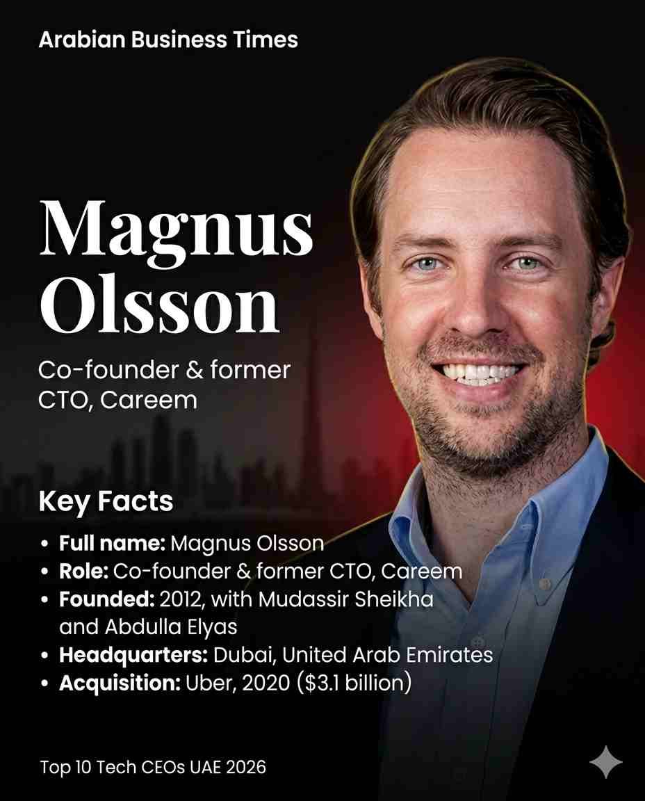 Top 10 Tech Company CEOs in the UAE (2026 Edition) 7 5. Magnus Olsson