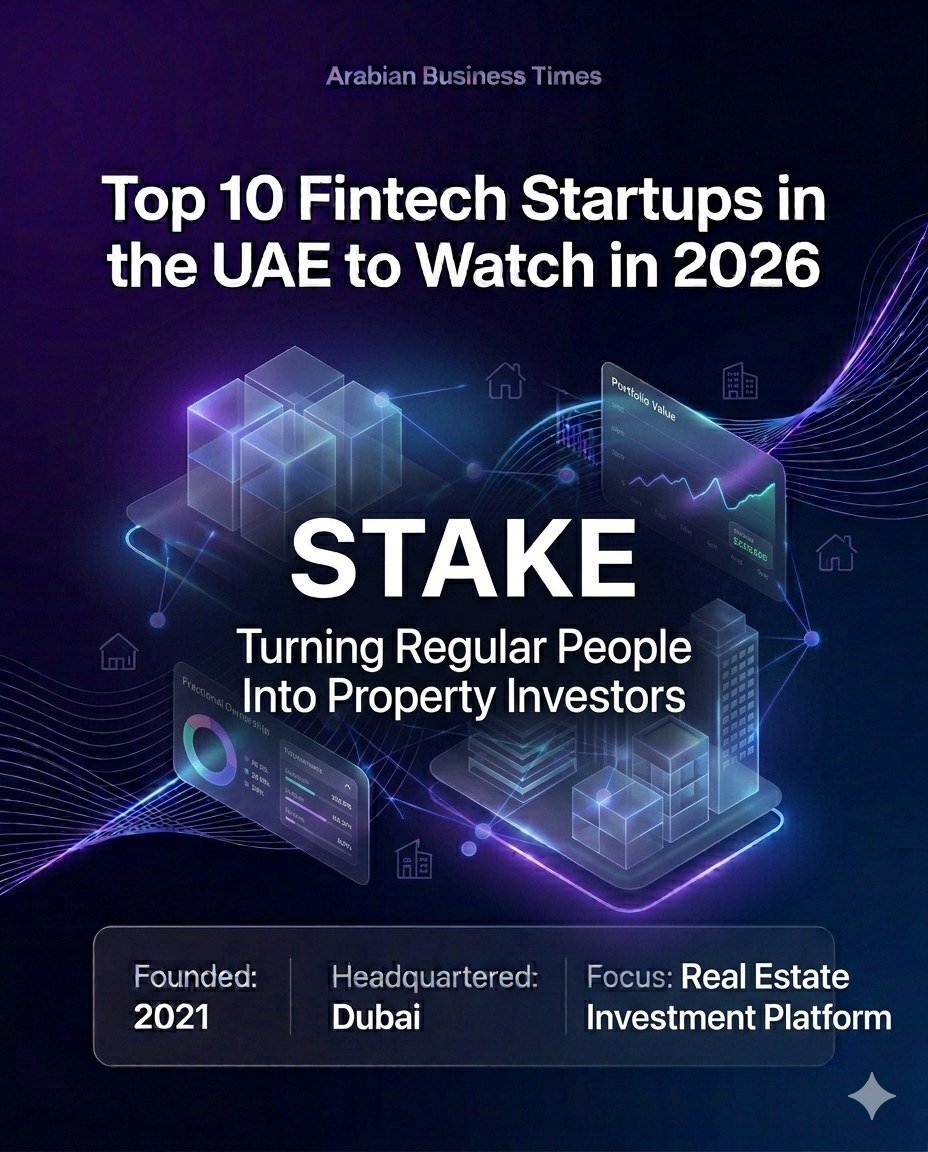 Top 10 Fintech Startups in the UAE You Need to Watch in 2026 7 5. Stake — Turning Regular People Into Property Investors