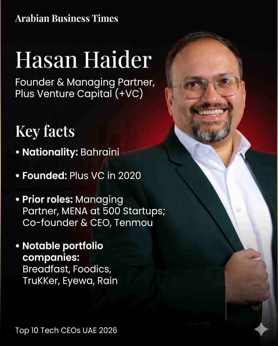 Top 10 Tech Company CEOs in the UAE (2026 Edition) 8 6. Hasan Haider