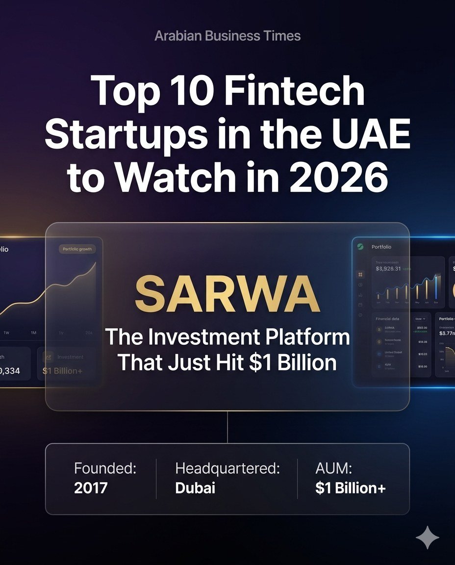 Top 10 Fintech Startups in the UAE You Need to Watch in 2026 9 7. Sarwa — The Investment Platform That Just Hit 1 Billion