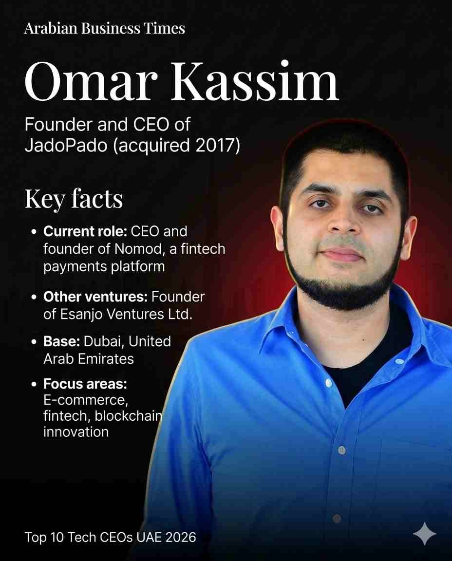 Top 10 Tech Company CEOs in the UAE (2026 Edition) 10 8. Omar Kassim