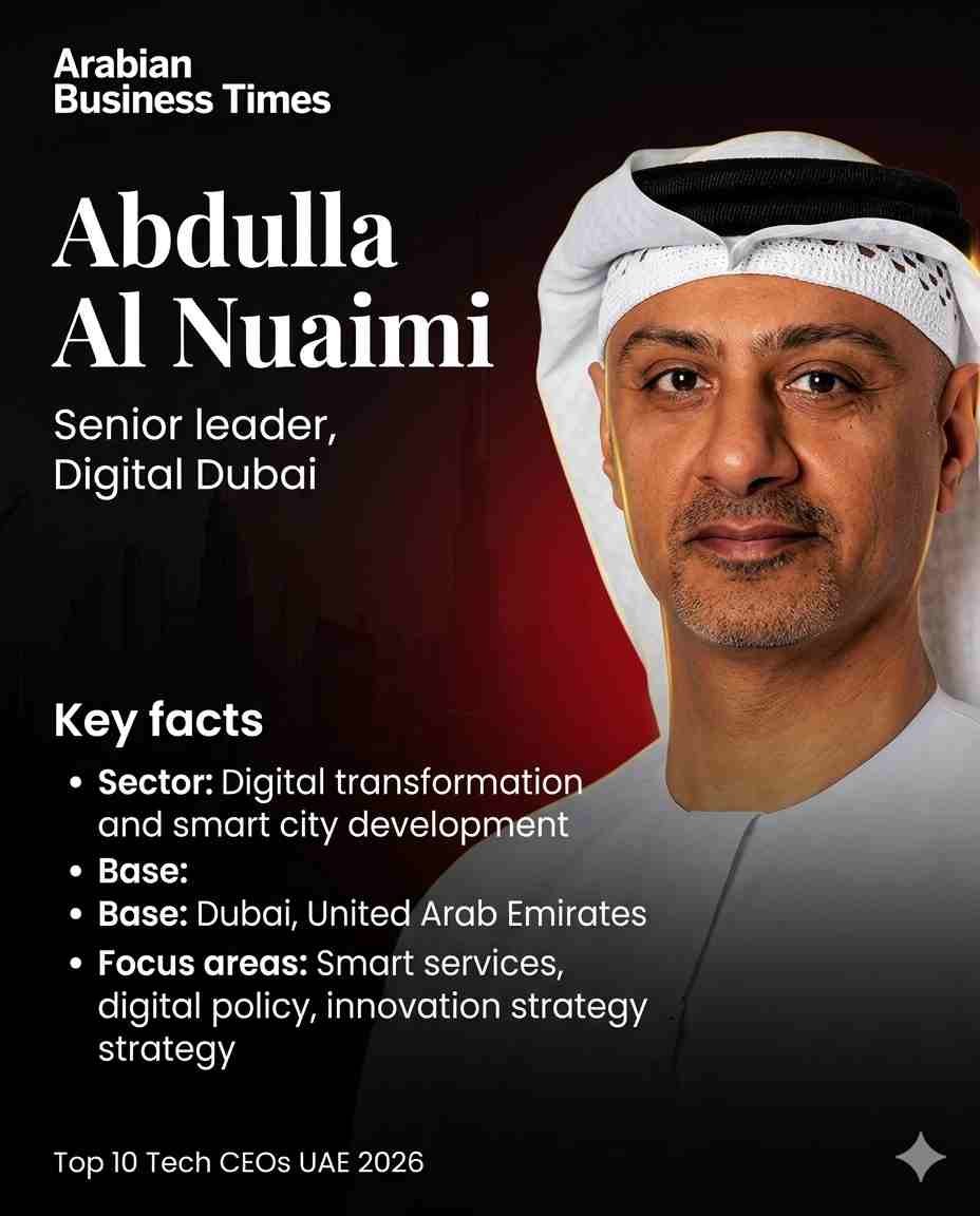 Top 10 Tech Company CEOs in the UAE (2026 Edition) 11 9. Abdulla Al Nuaimi